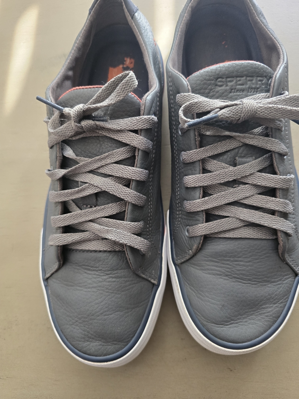 Sperry Top-Sider Men's Striper II LTT Grey Leather Sneakers - Size 9